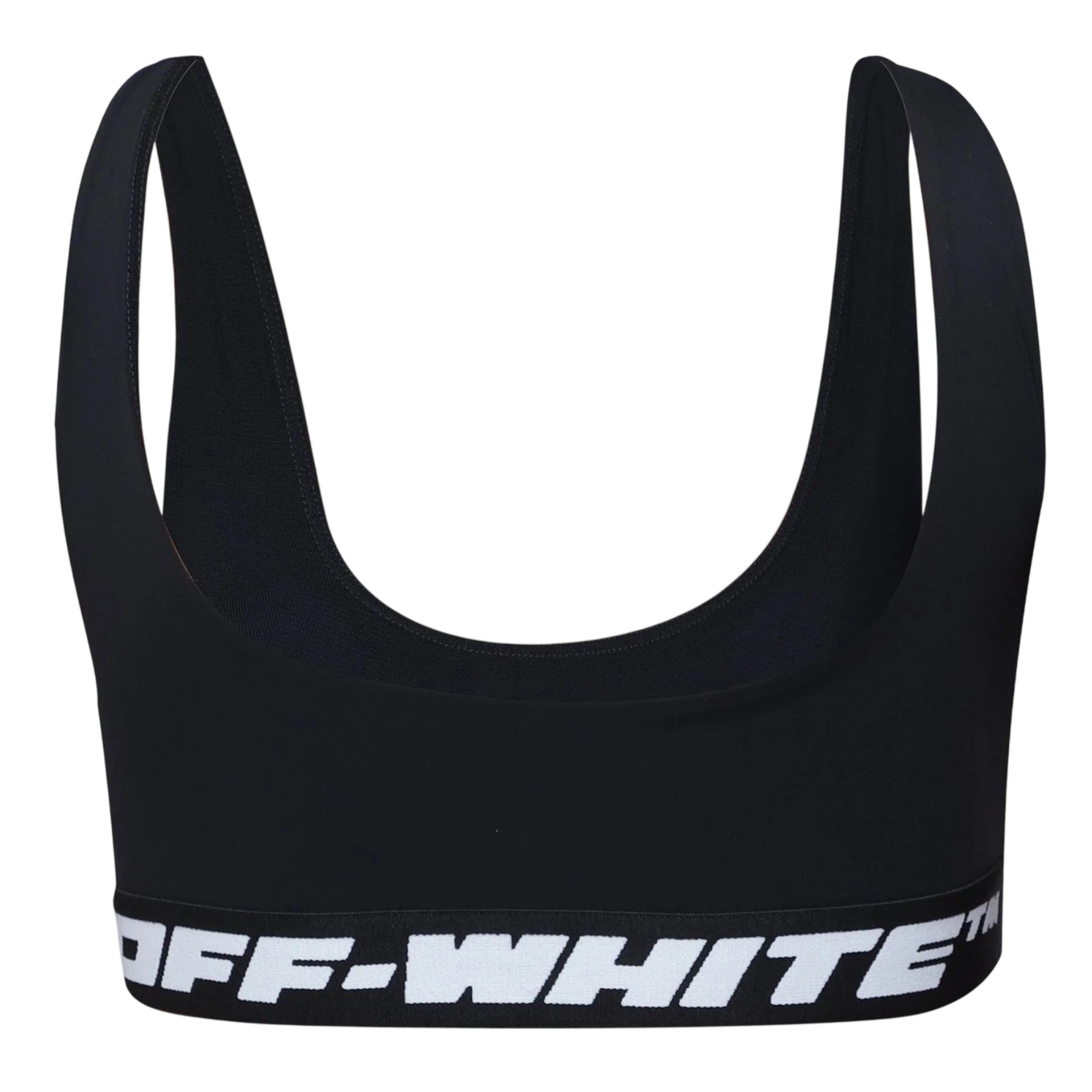 Black - Back - Off White Womens-Ladies Logo Sports Bra