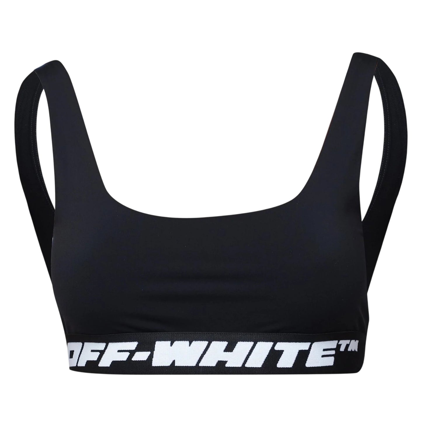 Black - Front - Off White Womens-Ladies Logo Sports Bra