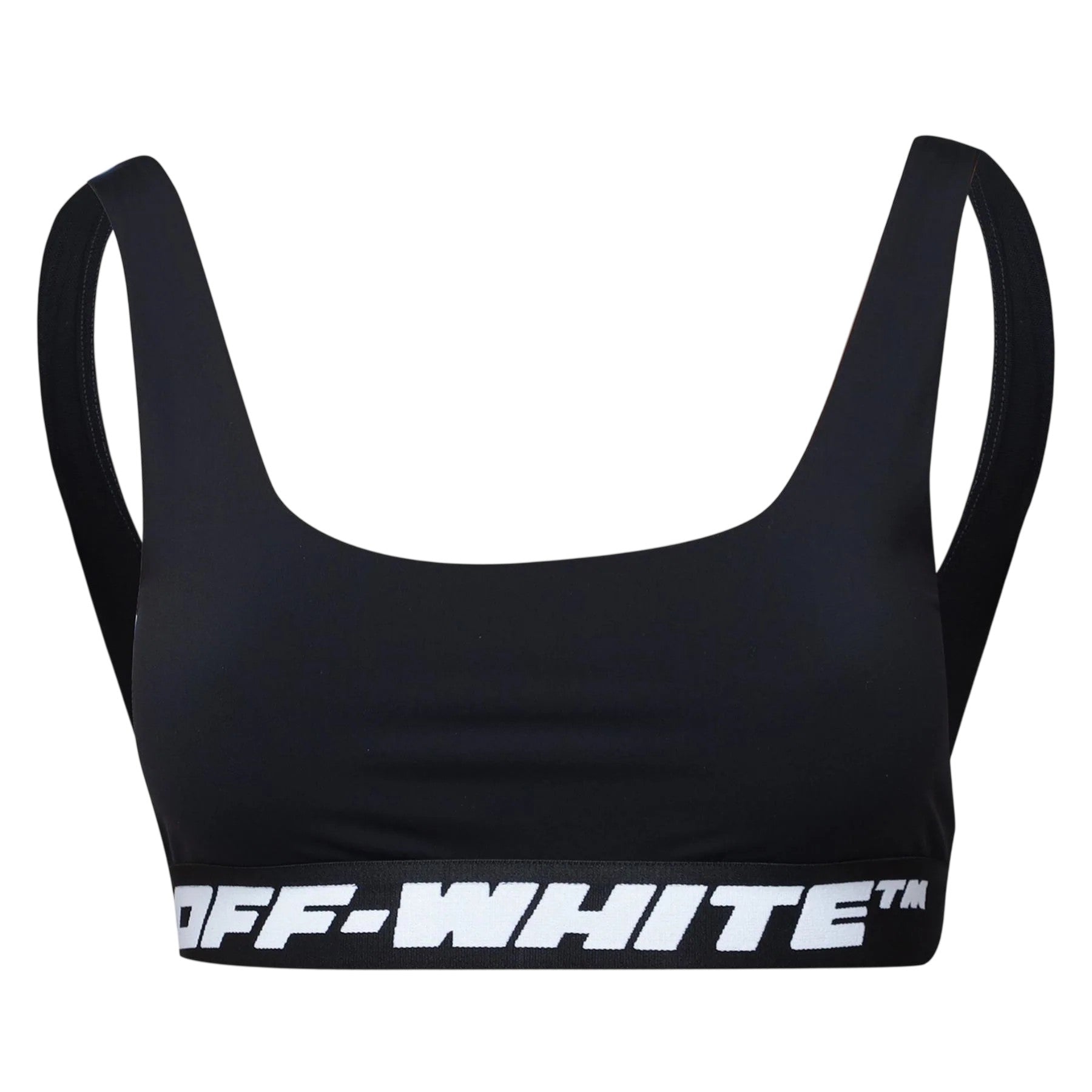 Black - Front - Off White Womens-Ladies Logo Sports Bra
