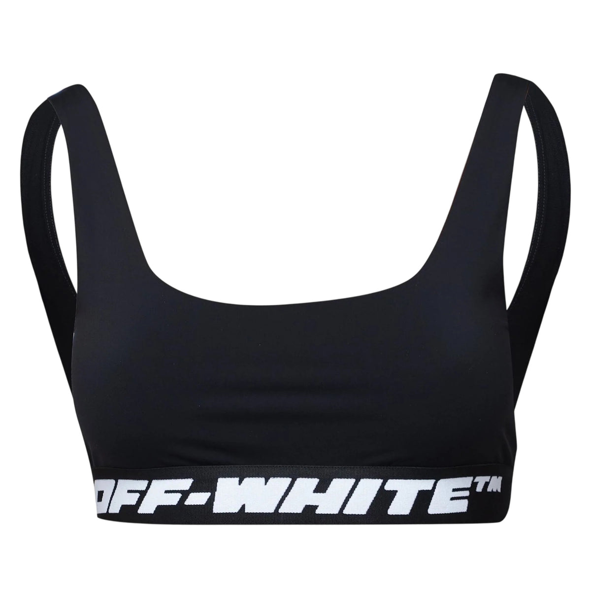 Black - Front - Off White Womens-Ladies Logo Sports Bra