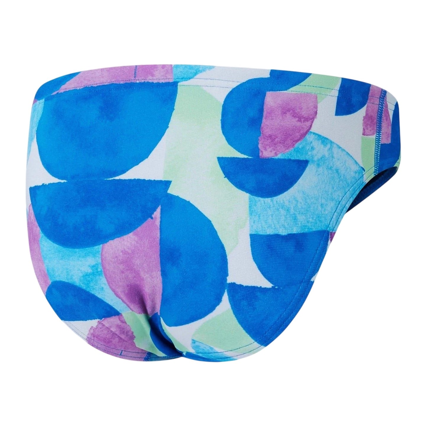 Blue-Pink - Back - Speedo Girls Abstract All-Over Print Swim Briefs