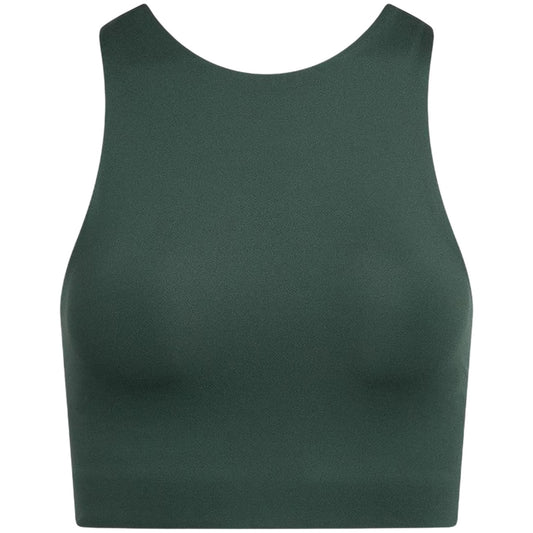 Moss - Front - Girlfriend Collective Womens-Ladies Dylan High-Neck Sleeveless Sports Bra