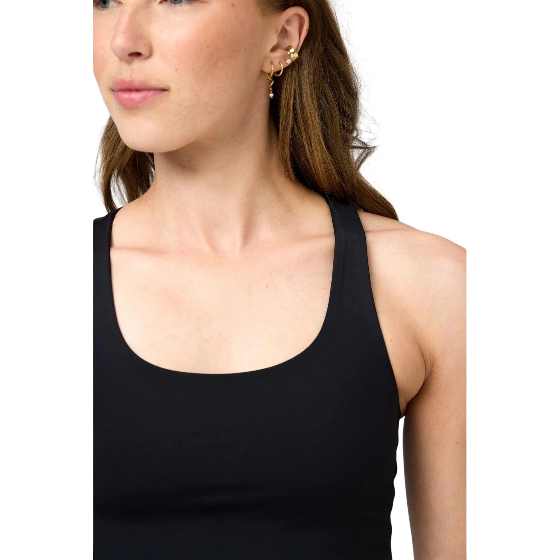 Black - Lifestyle - Girlfriend Collective Womens-Ladies Paloma Scoop Neck Sports Bra