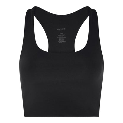 Black - Front - Girlfriend Collective Womens-Ladies Paloma Scoop Neck Sports Bra