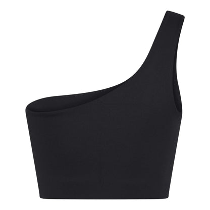 Black - Back - Girlfriend Collective Womens-Ladies Asymmetric One Shoulder Sports Bra