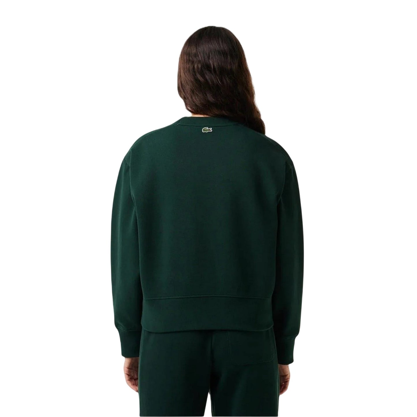 Green - Back - Lacoste Womens-Ladies Lettering Relaxed Fit Sweatshirt