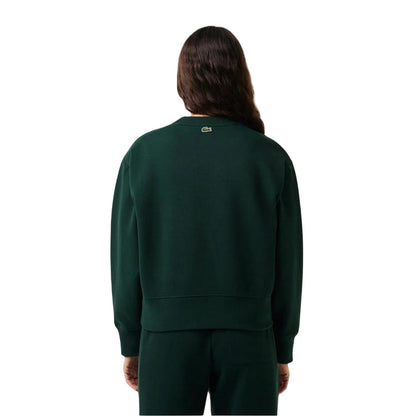 Green - Back - Lacoste Womens-Ladies Lettering Relaxed Fit Sweatshirt