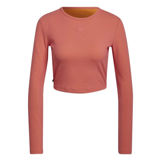 Pink - Front - Adidas Womens-Ladies Originals Slim Sports Crop Top