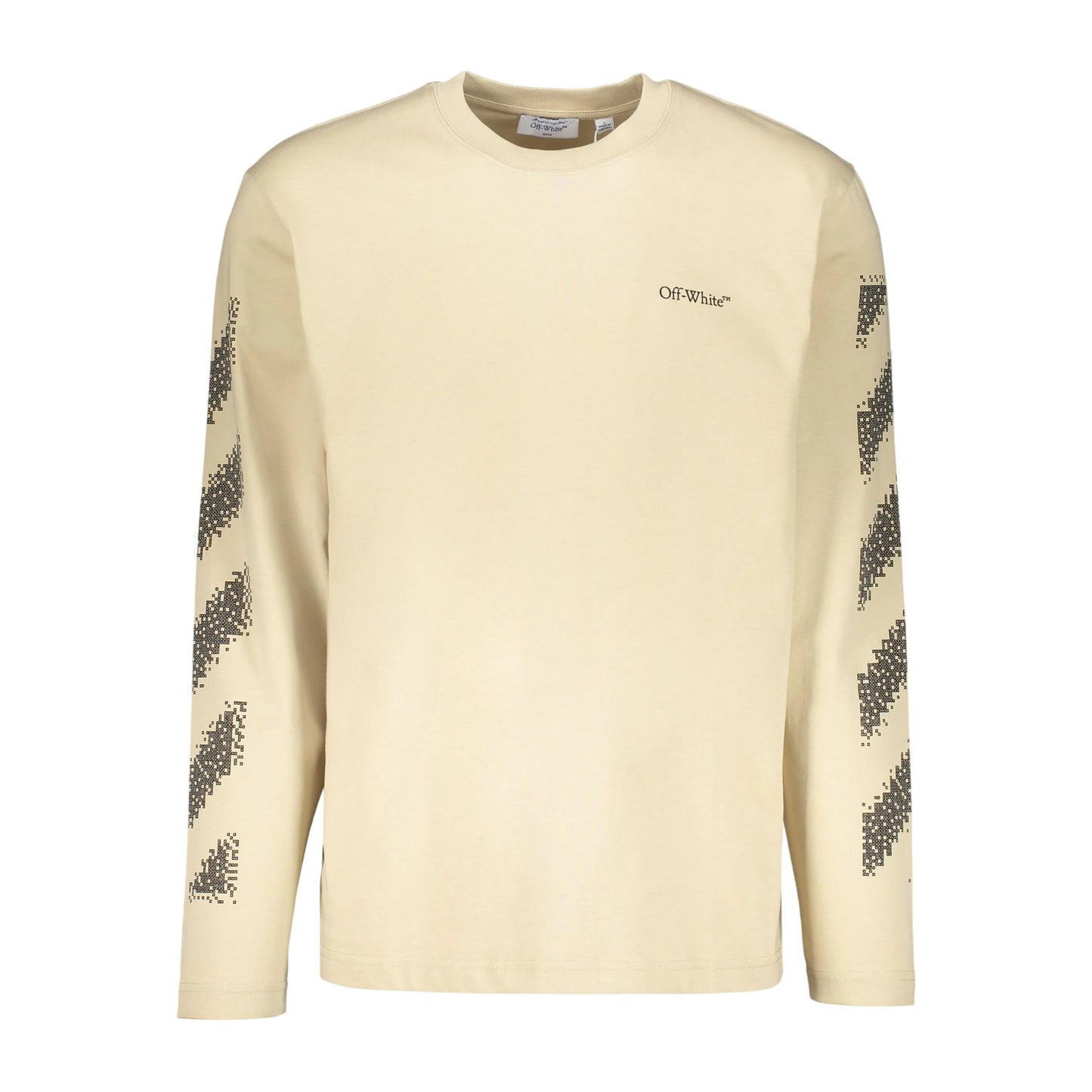 Brown-Black - Front - Off White Mens Crew Neck Regular T-Shirt