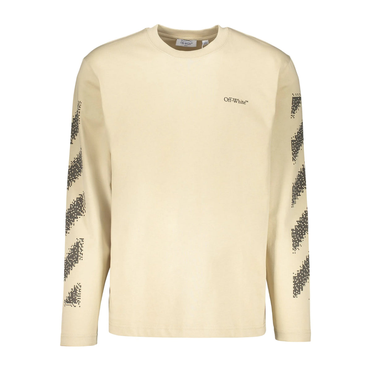 Brown-Black - Front - Off White Mens Crew Neck Regular T-Shirt