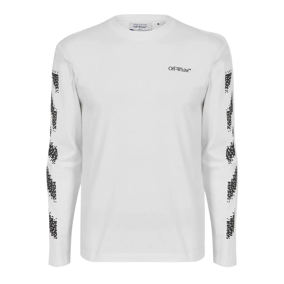 White-Black - Front - Off White Mens Crew Neck Regular T-Shirt