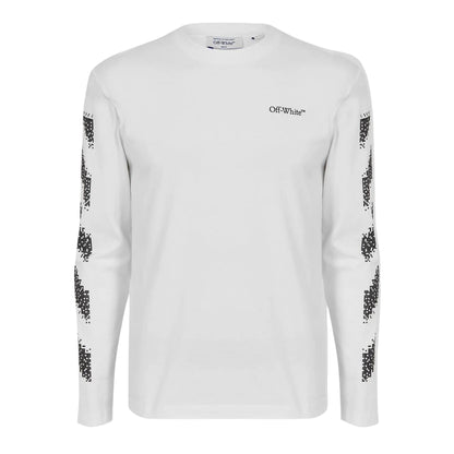 White-Black - Front - Off White Mens Crew Neck Regular T-Shirt