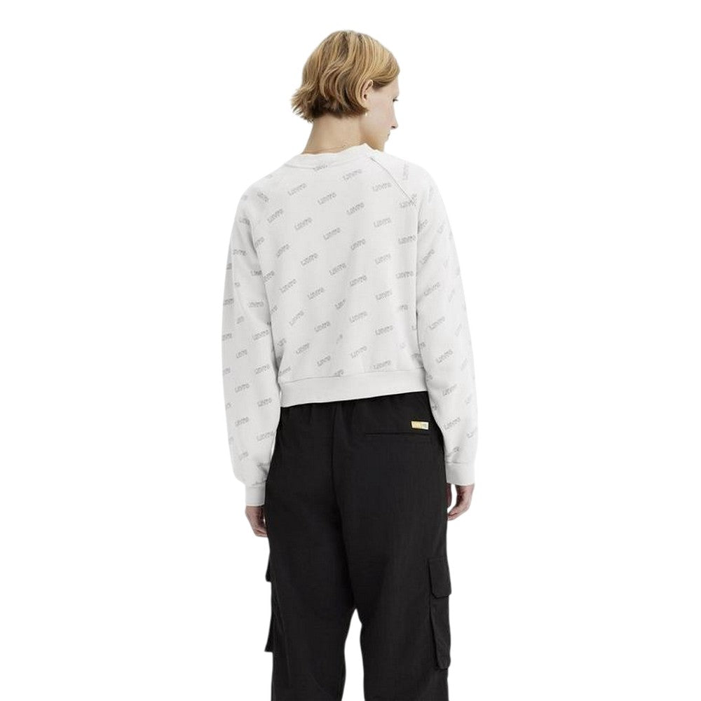 Bright White - Back - Levis Womens-Ladies Logo Crew Neck Sweatshirt