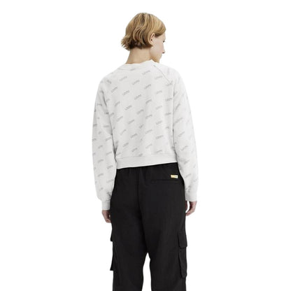 Bright White - Back - Levis Womens-Ladies Logo Crew Neck Sweatshirt
