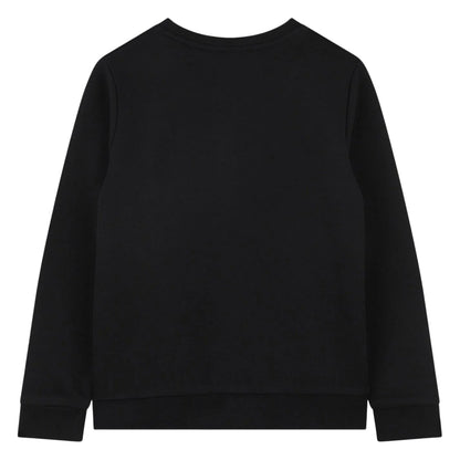 Black - Back - Boss Childrens-Kids Logo Crew Neck Regular Sweatshirt