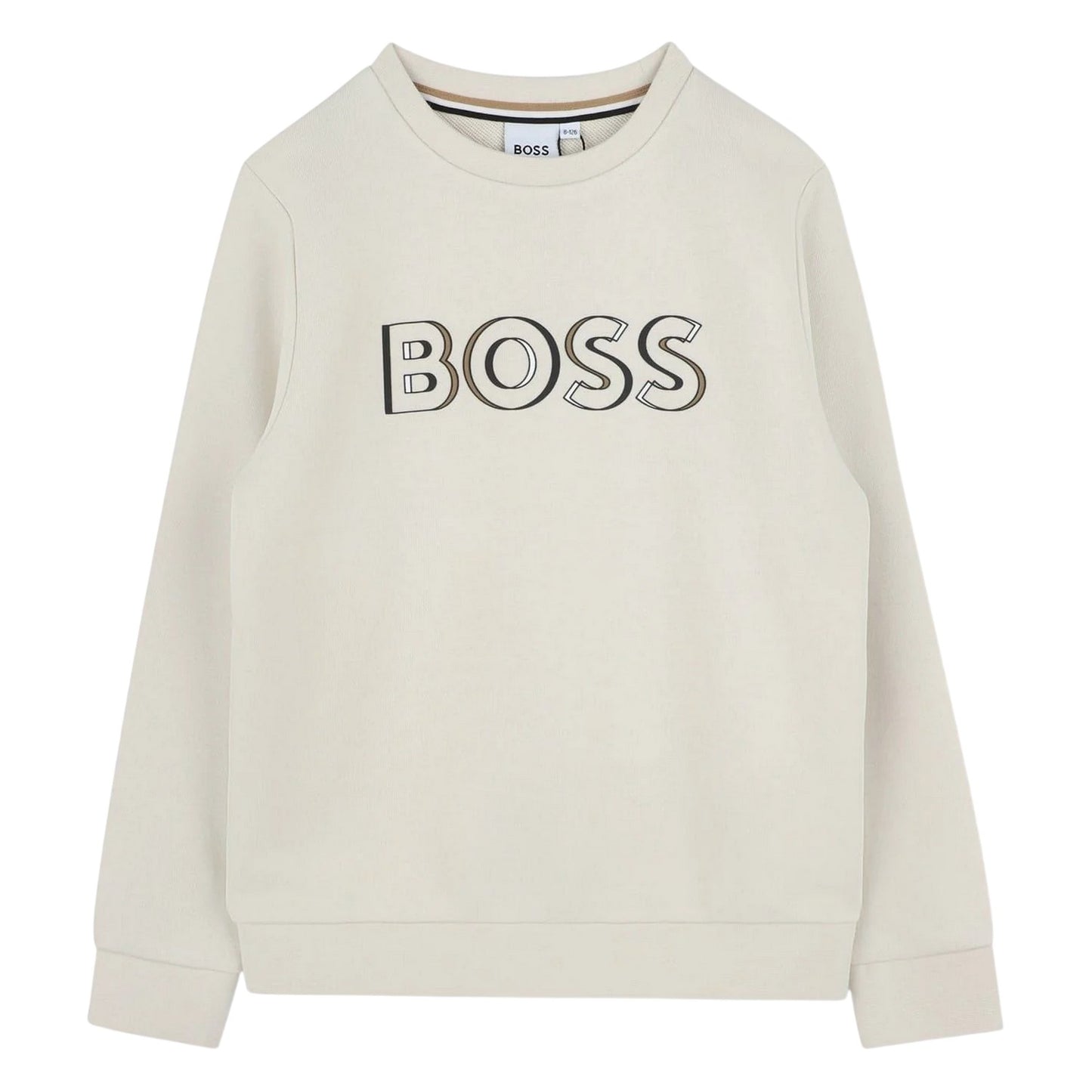 Vanilla - Front - Boss Childrens-Kids Logo Crew Neck Regular Sweatshirt