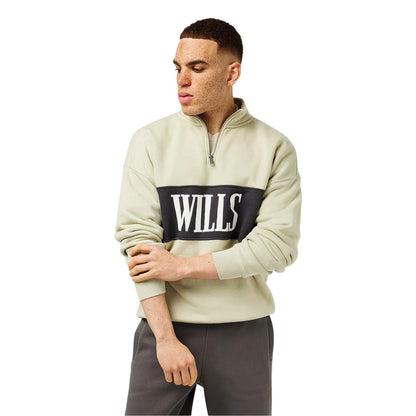 Pistachio - Lifestyle - Jack Wills Mens Logo Zip Neck Relaxed Fit Sweatshirt