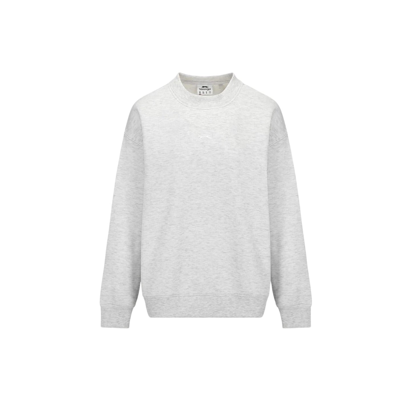 Ice Grey Marl - Front - Slazenger Womens-Ladies Plain Polycotton Crew Neck Jumper