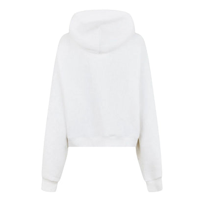 Vintage White - Back - Jack Wills Womens-Ladies Ottoman Ribbed Hoodie