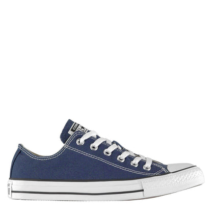 Navy - Front - Converse Mens Ox Logo Canvas Trainers