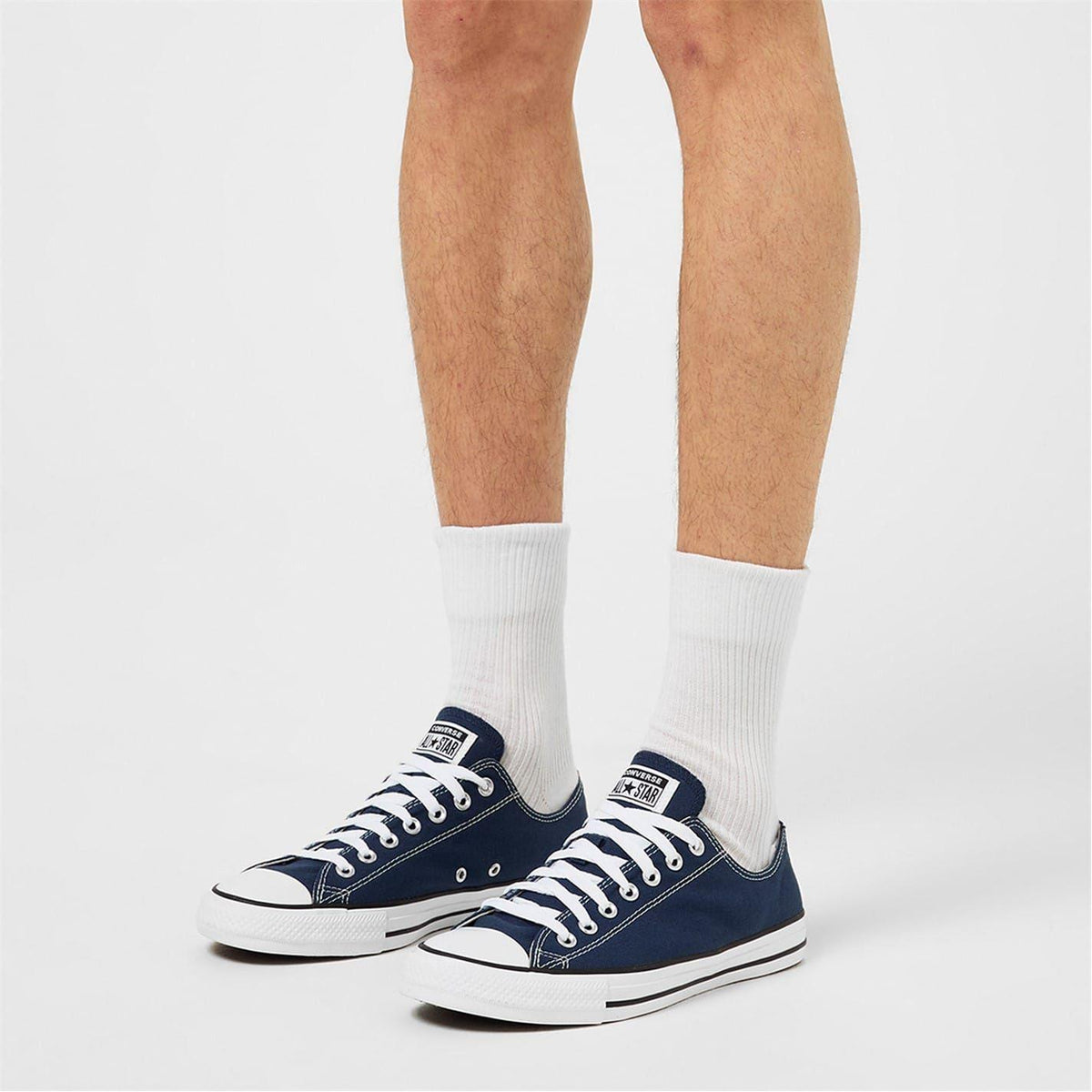 Navy - Back - Converse Mens Ox Logo Canvas Trainers