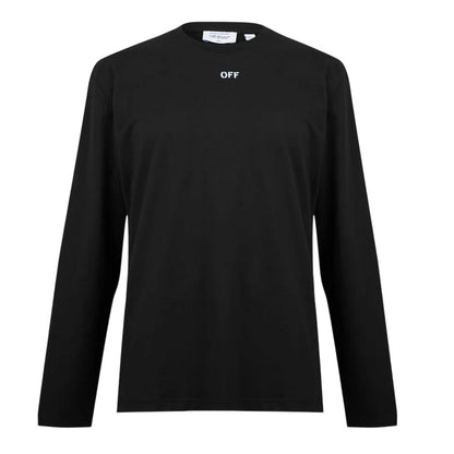 Black-Aqua - Front - Off White Mens Cotton Crew Neck Regular T-Shirt