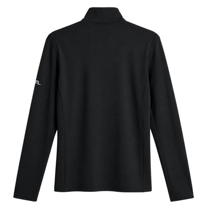 Black - Back - J.Lindeberg Mens Zip Neck Regular Golf Sweatshirt