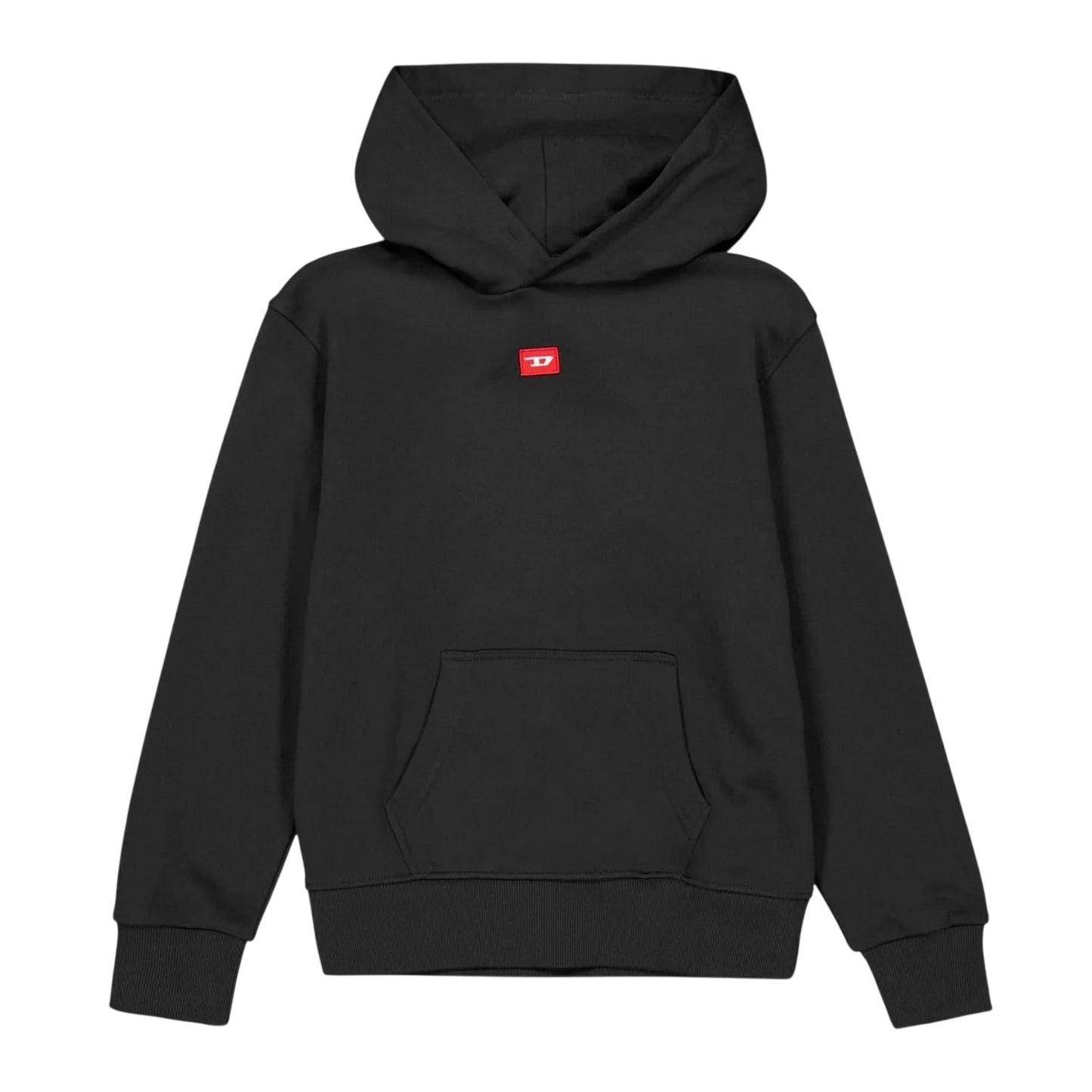 Black - Front - Diesel Childrens-Kids Gin Regular Long-Sleeved Hoodie