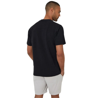 Black - Back - Threadbare Mens Plain Waffle Knit Crew Neck Regular T-Shirt