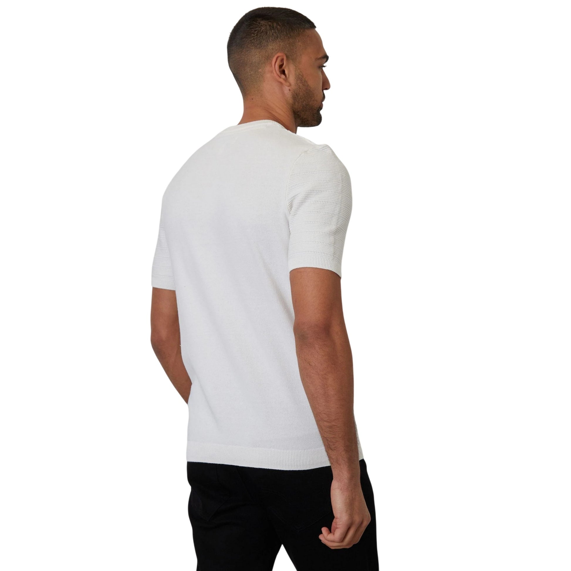 Ecru - Back - Threadbare Mens Crew Neck Regular Short-Sleeved T-Shirt