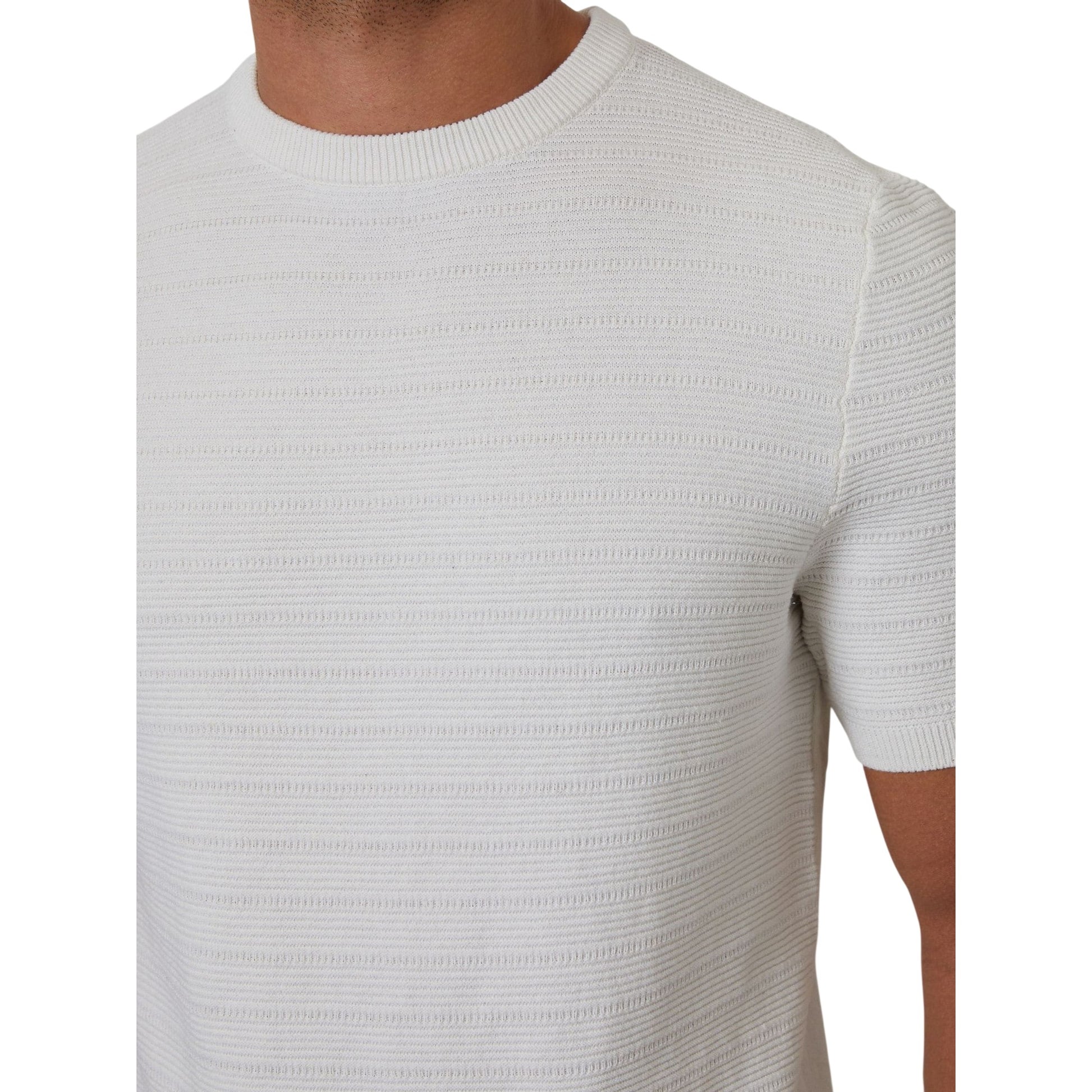 Ecru - Side - Threadbare Mens Crew Neck Regular Short-Sleeved T-Shirt