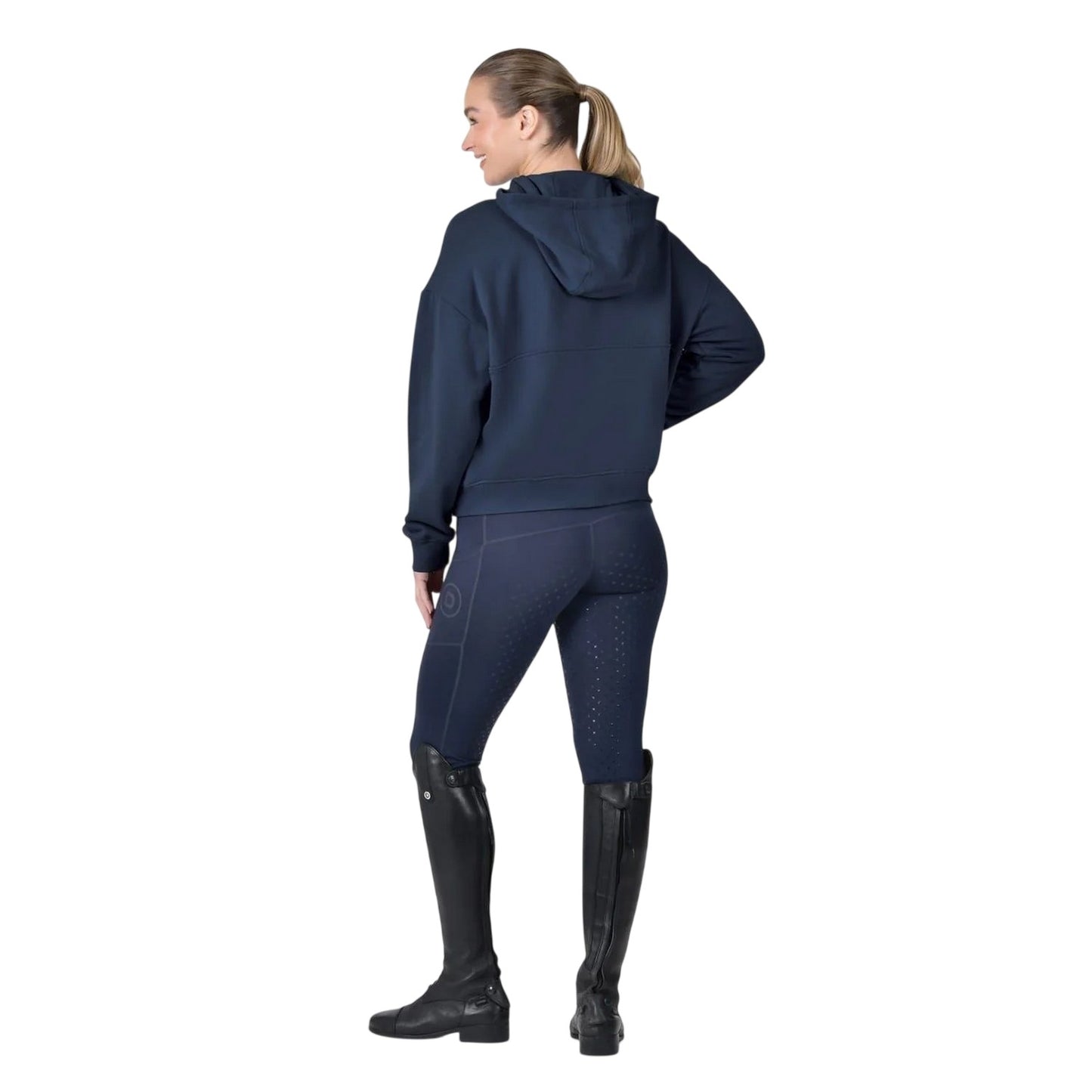 Navy - Back - Dublin Womens-Ladies Fleece Pull Over Hoodie