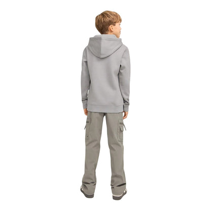Ultimate Grey - Back - Jack And Jones Childrens-Kids Lettering Stars Hoodie