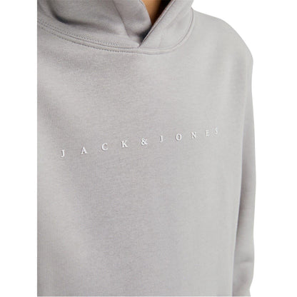 Ultimate Grey - Side - Jack And Jones Childrens-Kids Lettering Stars Hoodie