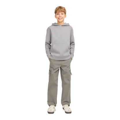 Ultimate Grey - Lifestyle - Jack And Jones Childrens-Kids Lettering Stars Hoodie
