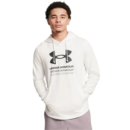White - Side - Under Armour Mens Rival Terry Graphic Hoodie