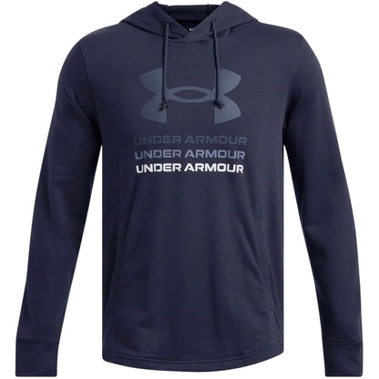 Blue - Front - Under Armour Mens Rival Terry Graphic Hoodie
