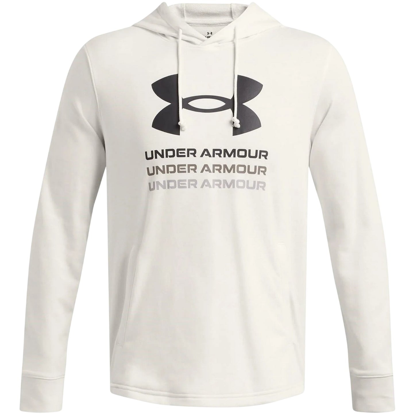 White - Front - Under Armour Mens Rival Terry Graphic Hoodie