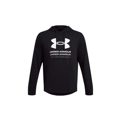 Black - Front - Under Armour Mens Rival Terry Graphic Hoodie