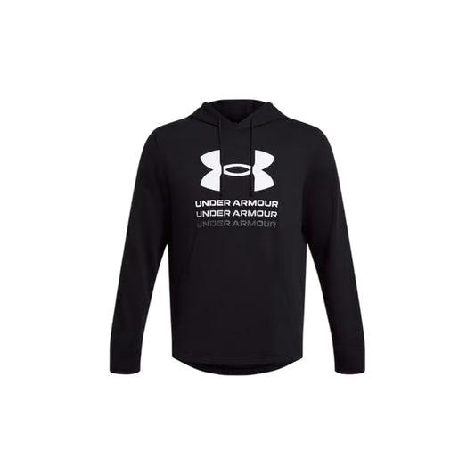 Black - Front - Under Armour Mens Rival Terry Graphic Hoodie