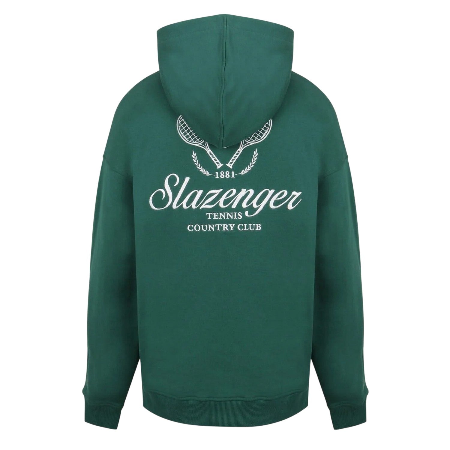 Green - Back - Slazenger Womens-Ladies Logo Drop Shoulder Hoodie