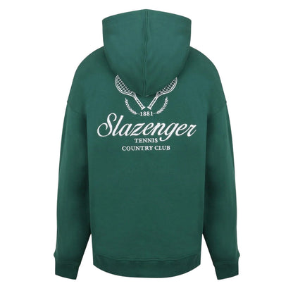 Green - Back - Slazenger Womens-Ladies Logo Drop Shoulder Hoodie