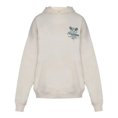 White - Front - Slazenger Womens-Ladies Logo Drop Shoulder Hoodie