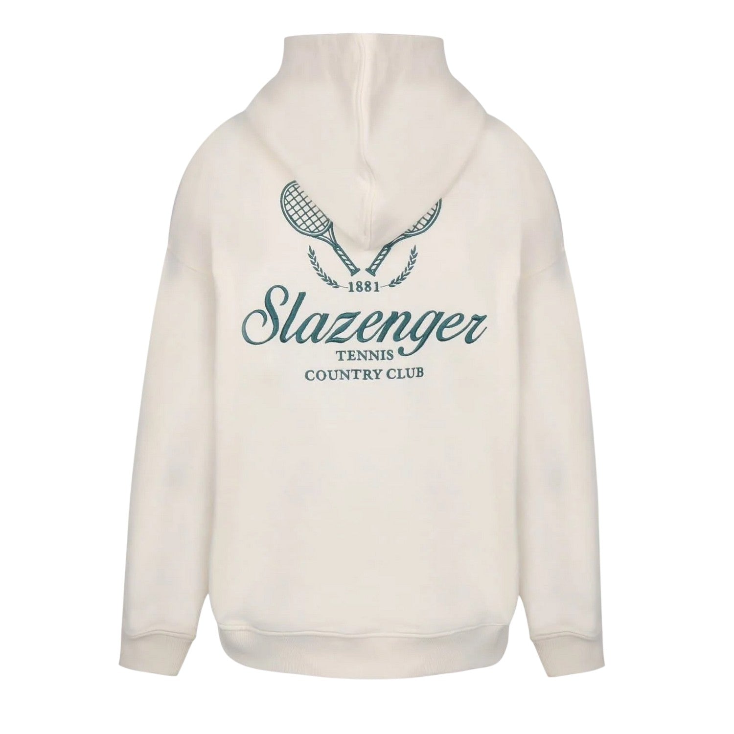 White - Back - Slazenger Womens-Ladies Logo Drop Shoulder Hoodie