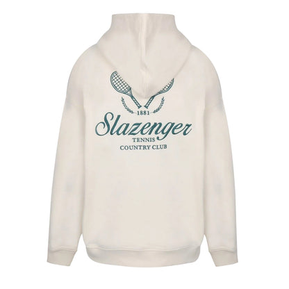 White - Back - Slazenger Womens-Ladies Logo Drop Shoulder Hoodie