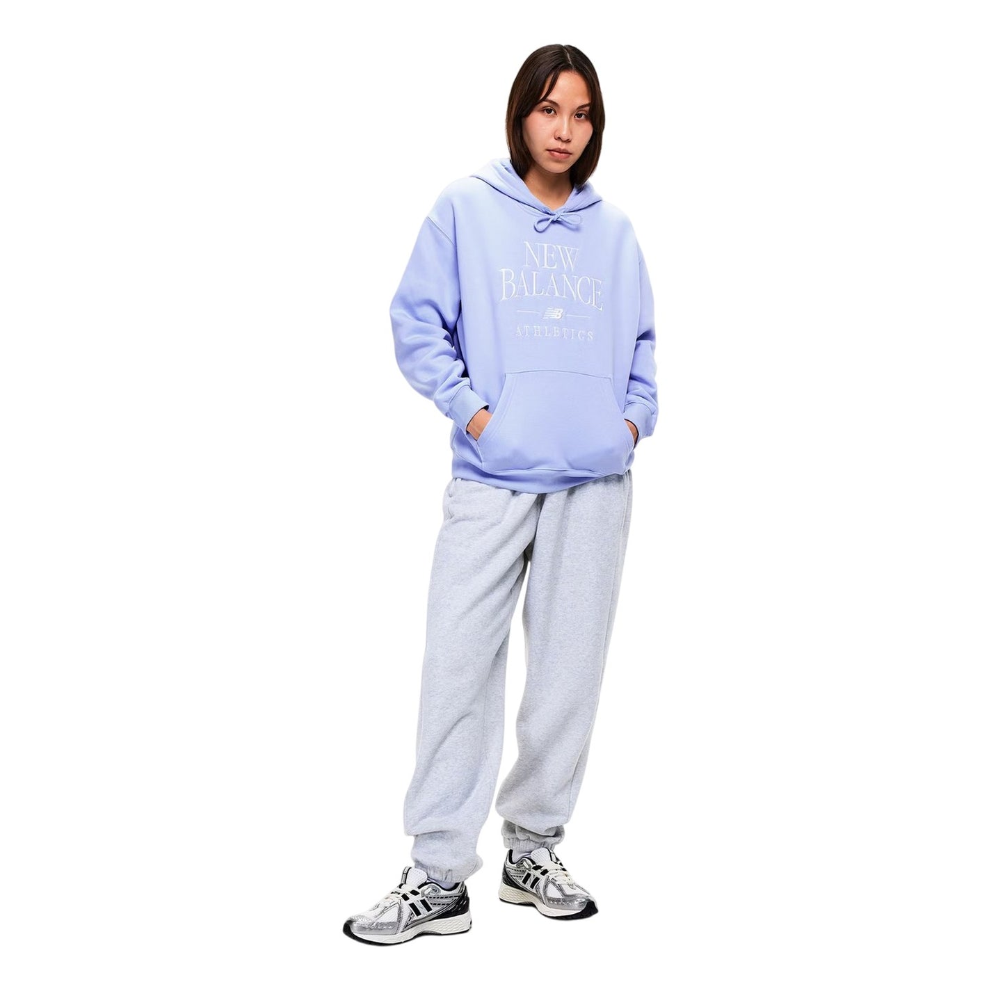 Lilac - Side - New Balance Womens-Ladies Trackside Hoodie