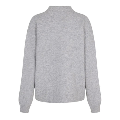 Grey - Back - Couture Womens-Ladies Club Knitted Crew Neck Jumper