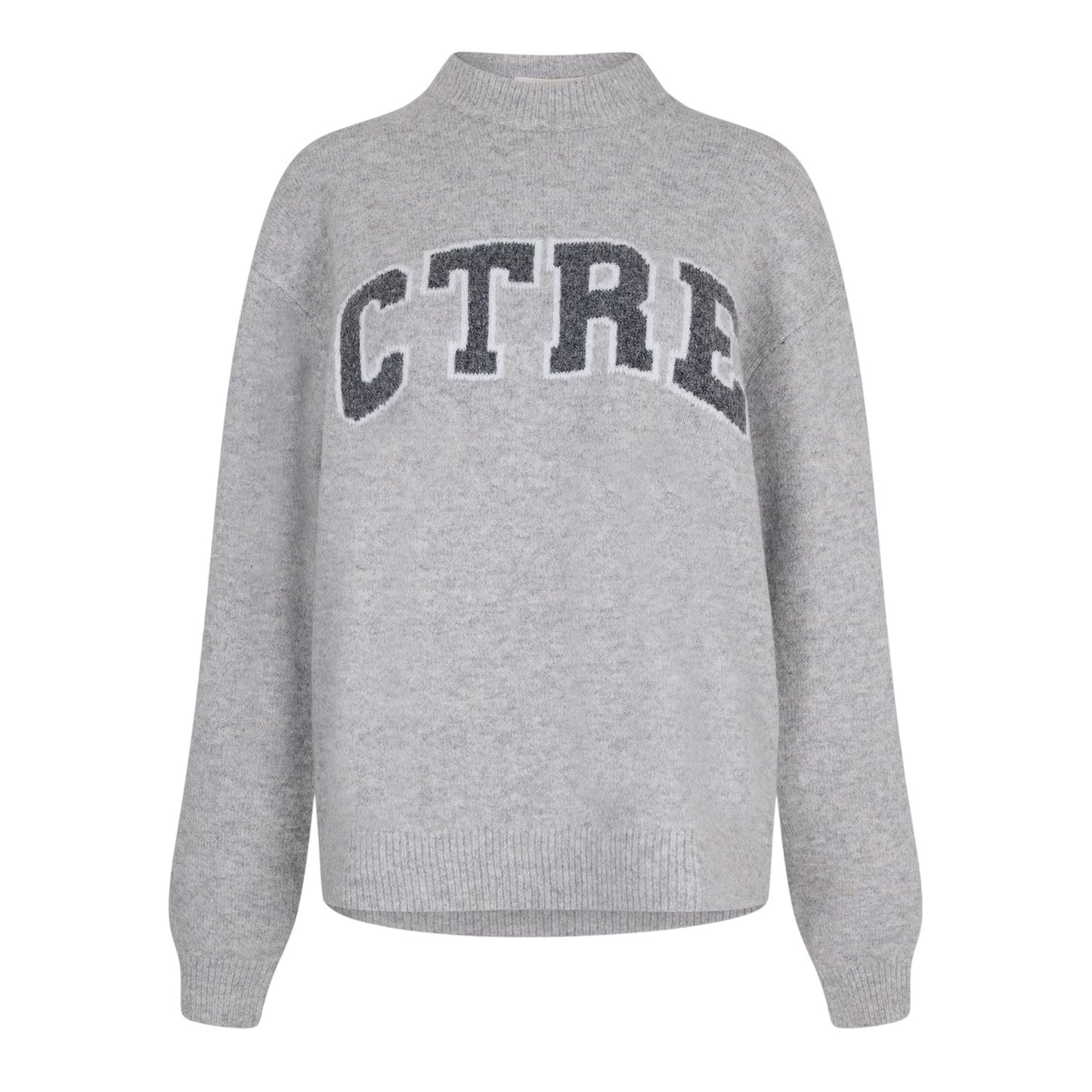 Grey - Front - Couture Womens-Ladies Club Knitted Crew Neck Jumper