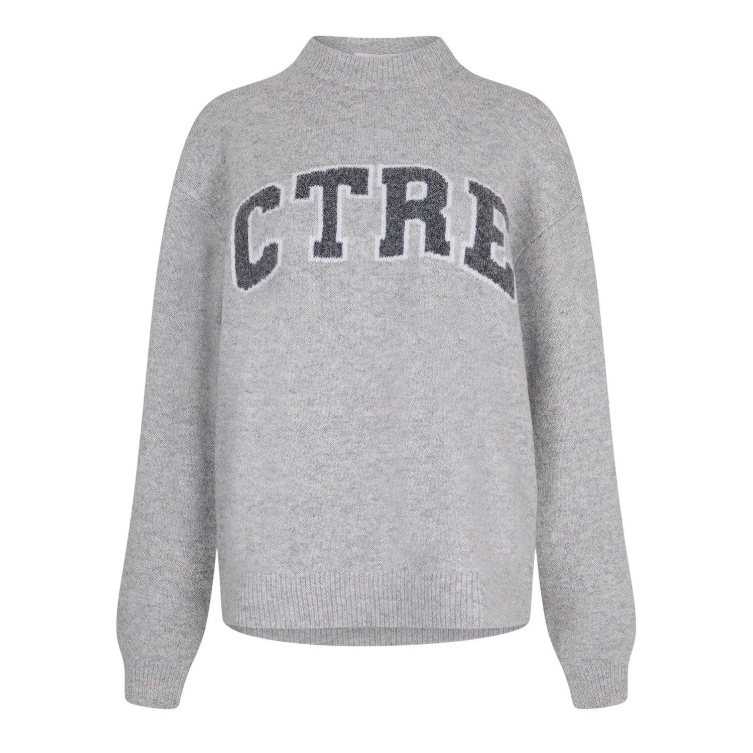 Grey - Front - Couture Womens-Ladies Club Knitted Crew Neck Jumper