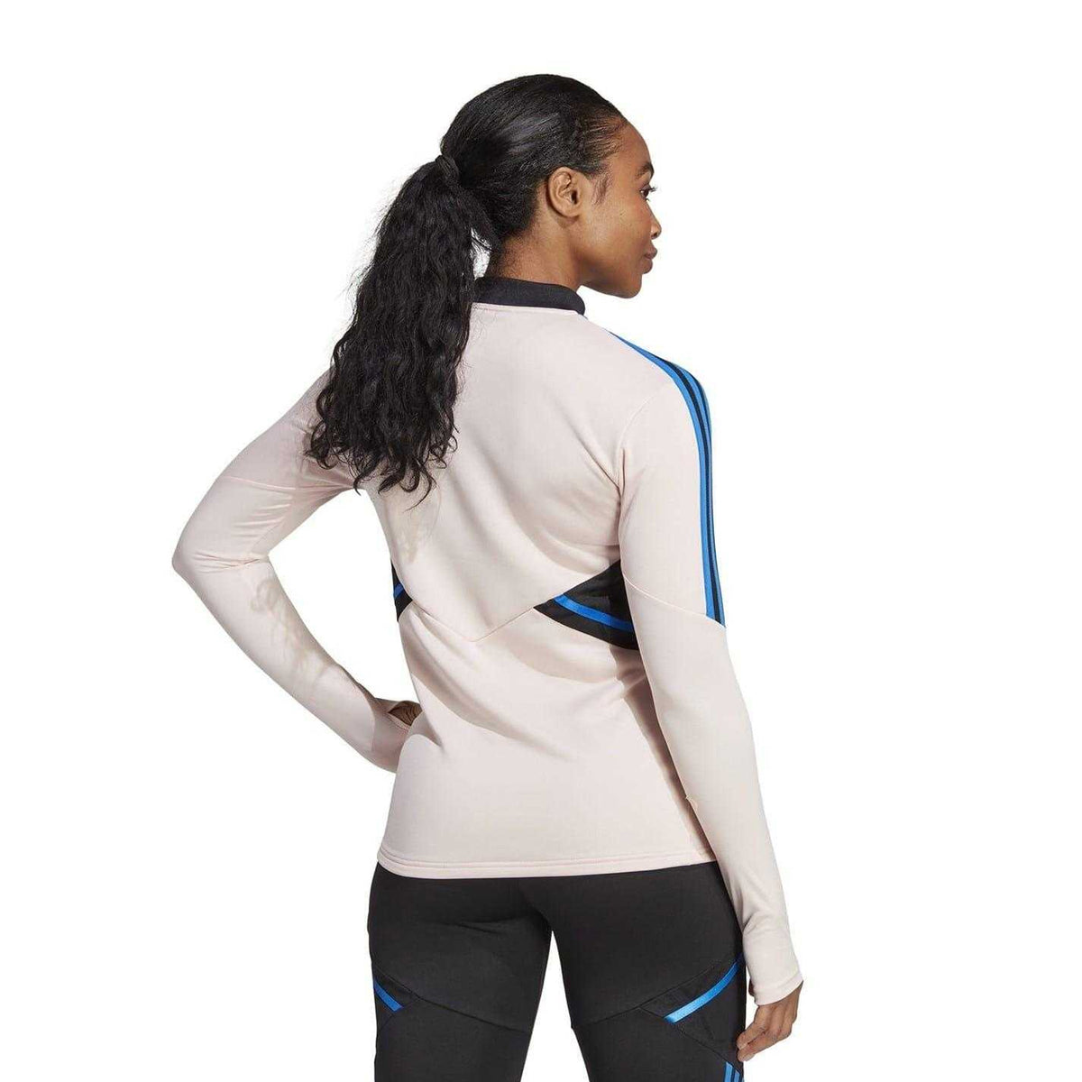 Pink - Back - Adidas Womens-Ladies Condivo 22 Manchester United FC Training Top